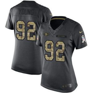 49ers #92 Chase Young Black Women's Stitched NFL Limited 2024 Salute to Service Jersey