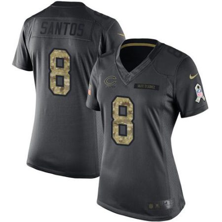bears #8 cairo santos black women's stitched nfl limited 2024 salute to service wholesale jersey