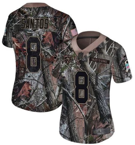 Bears #8 Cairo Santos Camo Women's Stitched NFL Limited Rush Realtree Jersey