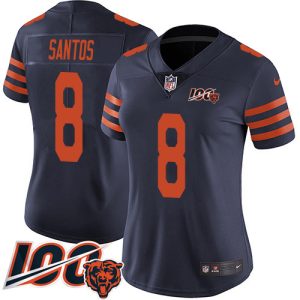bears #8 cairo santos navy blue alternate women's stitched nfl 100th season vapor untouchable limited cheap jersey