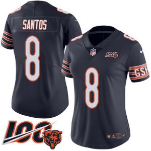 wholesale Bears #8 Cairo Santos Navy Blue Team Color Women's Stitched NFL 100th Season Vapor Untouchable Limited Jersey