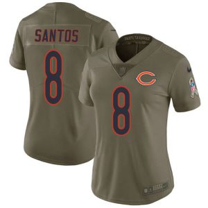 bears #8 cairo santos olive women's stitched nfl limited 2024 salute to service cheap jersey