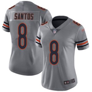 Bears #8 Cairo Santos Silver Women's Stitched NFL Limited Inverted Legend Jersey