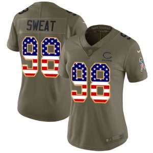 bears #98 montez sweat olive/usa flag women's stitched nfl limited 2024 salute to service cheap jersey