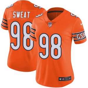 bears #98 montez sweat orange women's stitched nfl limited rush wholesale jersey