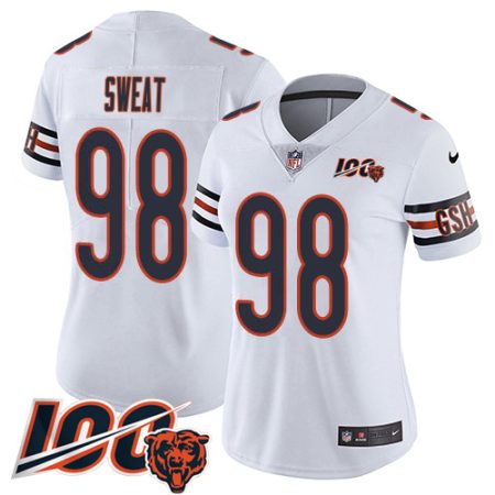 Bears #98 Montez Sweat White Alternate Women's Stitched NFL Vapor Untouchable Limited 100th Season Jersey