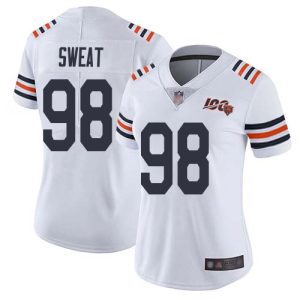 Bears #98 Montez Sweat White Women's Stitched NFL 100th Season Vapor Limited Jersey