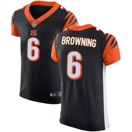wholesale Bengals #6 Jake Browning Black Team Color Men's Stitched NFL Vapor Untouchable Elite Jersey