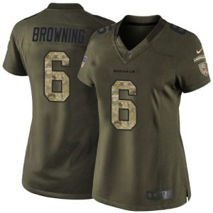 Bengals #6 Jake Browning Green Women's Stitched NFL Limited 2024 Salute to Service Jersey