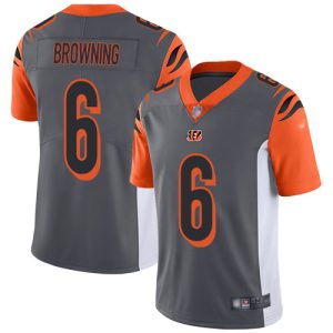 Bengals #6 Jake Browning Silver Youth Stitched NFL Limited Inverted Legend Jersey