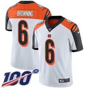 cheap Bengals #6 Jake Browning White Youth Stitched NFL 100th Season Vapor Untouchable Limited Jersey