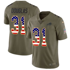 Bills #31 Rasul Douglas Olive/USA Flag Youth Stitched NFL Limited 2024 Salute To Service Jersey