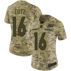 broncos #16 wil lutz camo women's stitched nfl limited 2024 salute to service wholesale jersey