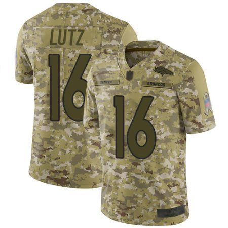 Broncos #16 Wil Lutz Camo Youth Stitched NFL Limited 2024 Salute To Service Jersey