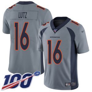 wholesale Broncos #16 Wil Lutz Gray Youth Stitched NFL Limited Inverted Legend 100th Season Jersey