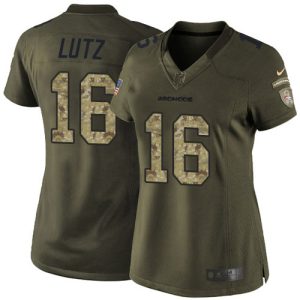 Broncos #16 Wil Lutz Green Women's Stitched NFL Limited 2024 Salute to Service Jersey