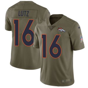 Broncos #16 Wil Lutz Olive Youth Stitched NFL Limited 2024 Salute To Service Jersey
