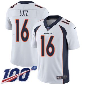 broncos #16 wil lutz white youth stitched nfl 100th season vapor untouchable limited wholesale jersey