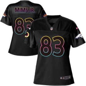 Broncos #83 Marvin Mims Jr. Black Women's NFL Fashion Game Jersey