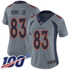 wholesale Broncos #83 Marvin Mims Jr. Gray Women's Stitched NFL Limited Inverted Legend 100th Season Jersey