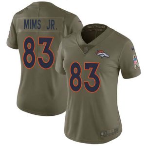 Broncos #83 Marvin Mims Jr. Olive Women's Stitched NFL Limited 2024 Salute To Service Jersey