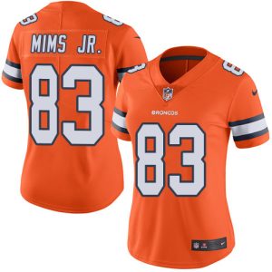 Broncos #83 Marvin Mims Jr. Orange Women's Stitched NFL Limited Rush Jersey