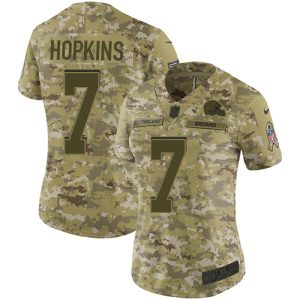 Browns #7 Dustin Hopkins Camo Women's Stitched NFL Limited 2024 Salute To Service Jersey