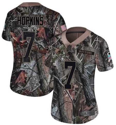 browns #7 dustin hopkins camo women's stitched nfl limited rush realtree wholesale jersey