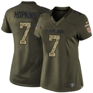 browns #7 dustin hopkins green women's stitched nfl limited 2024 salute to service wholesale jersey