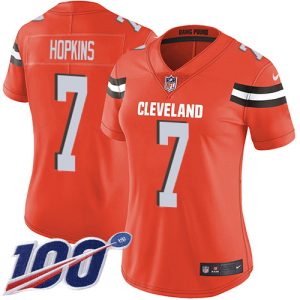 wholesale Browns #7 Dustin Hopkins Orange Alternate Women's Stitched NFL 100th Season Vapor Untouchable Limited Jersey
