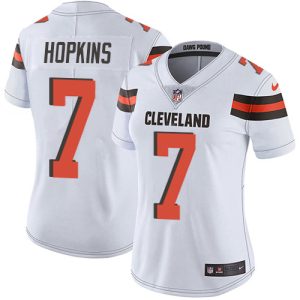 Browns #7 Dustin Hopkins White Women's Stitched NFL Vapor Untouchable Limited Jersey