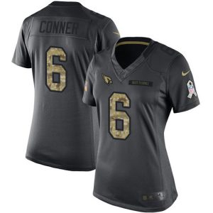 Cardinals #6 James Conner Black Women's Stitched NFL Limited 2024 Salute to Service Jersey