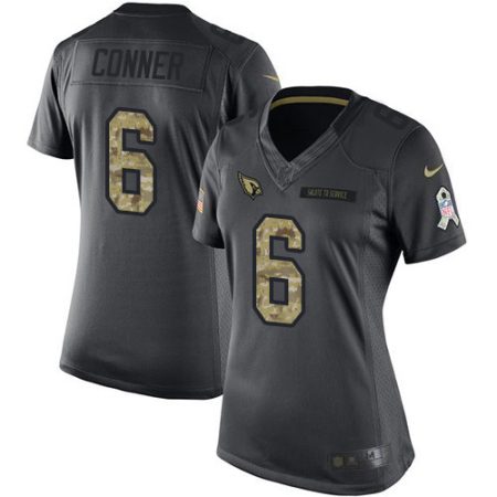 Cardinals #6 James Conner Black Women's Stitched NFL Limited 2024 Salute to Service Jersey