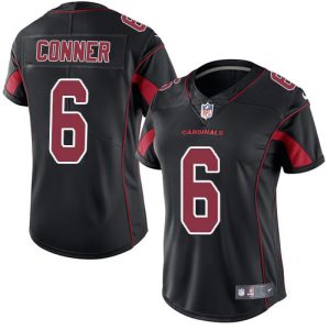 Cardinals #6 James Conner Black Women's Stitched NFL Limited Rush Jersey