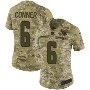 Cardinals #6 James Conner Camo Women's Stitched NFL Limited 2024 Salute To Service Jersey