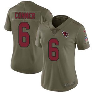 wholesale Cardinals #6 James Conner Olive Women's Stitched NFL Limited 2024 Salute To Service Jersey