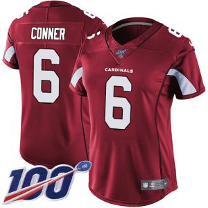 Cardinals #6 James Conner Red Team Color Women's Stitched NFL 100th Season Vapor Untouchable Limited Jersey
