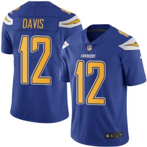 chargers #12 derius davis electric blue youth stitched nfl limited rush wholesale jersey
