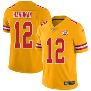 Chiefs #12 Mecole Hardman Gold Youth Stitched NFL Limited Inverted Legend Jersey