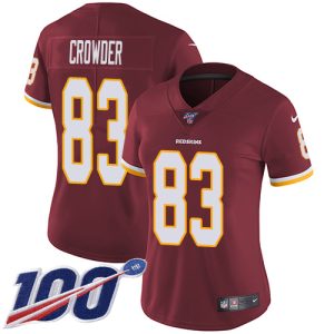 wholesale Commanders #83 Jamison Crowder Burgundy Red Team Color Women's Stitched NFL 100th Season Vapor Limited Jersey