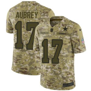 cowboys #17 brandon aubrey camo youth stitched nfl limited 2024 salute to service wholesale jersey