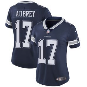 cowboys #17 brandon aubrey navy blue team color women's stitched nfl vapor untouchable limited wholesale jersey