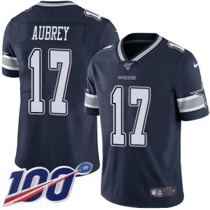 wholesale Cowboys #17 Brandon Aubrey Navy Blue Team Color Youth Stitched NFL 100th Season Vapor Untouchable Limited Jersey