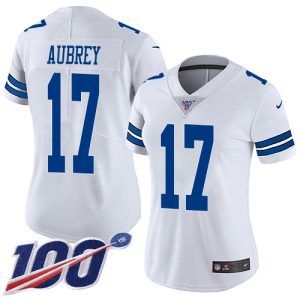 wholesale Cowboys #17 Brandon Aubrey White Women's Stitched NFL 100th Season Vapor Untouchable Limited Jersey