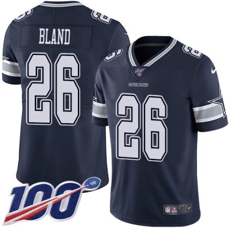 Cowboys #26 DaRon Bland Navy Blue Team Color Youth Stitched NFL 100th Season Vapor Untouchable Limited Jersey