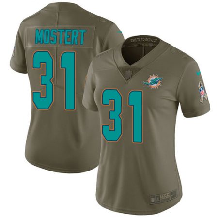 Dolphins #31 Raheem Mostert Olive Women's Stitched NFL Limited 2024 Salute To Service Jersey