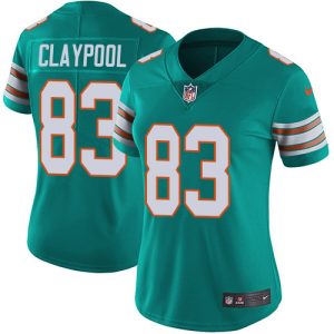 dolphins #83 chase claypool aqua green alternate women's stitched nfl vapor untouchable limited wholesale jersey