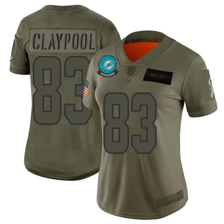 Dolphins #83 Chase Claypool Camo Women's Stitched NFL Limited 2024 Salute To Service Jersey