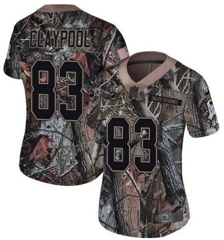 wholesale Dolphins #83 Chase Claypool Camo Women's Stitched NFL Limited Rush Realtree Jersey
