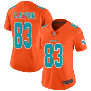dolphins #83 chase claypool orange women's stitched nfl limited inverted legend wholesale jersey